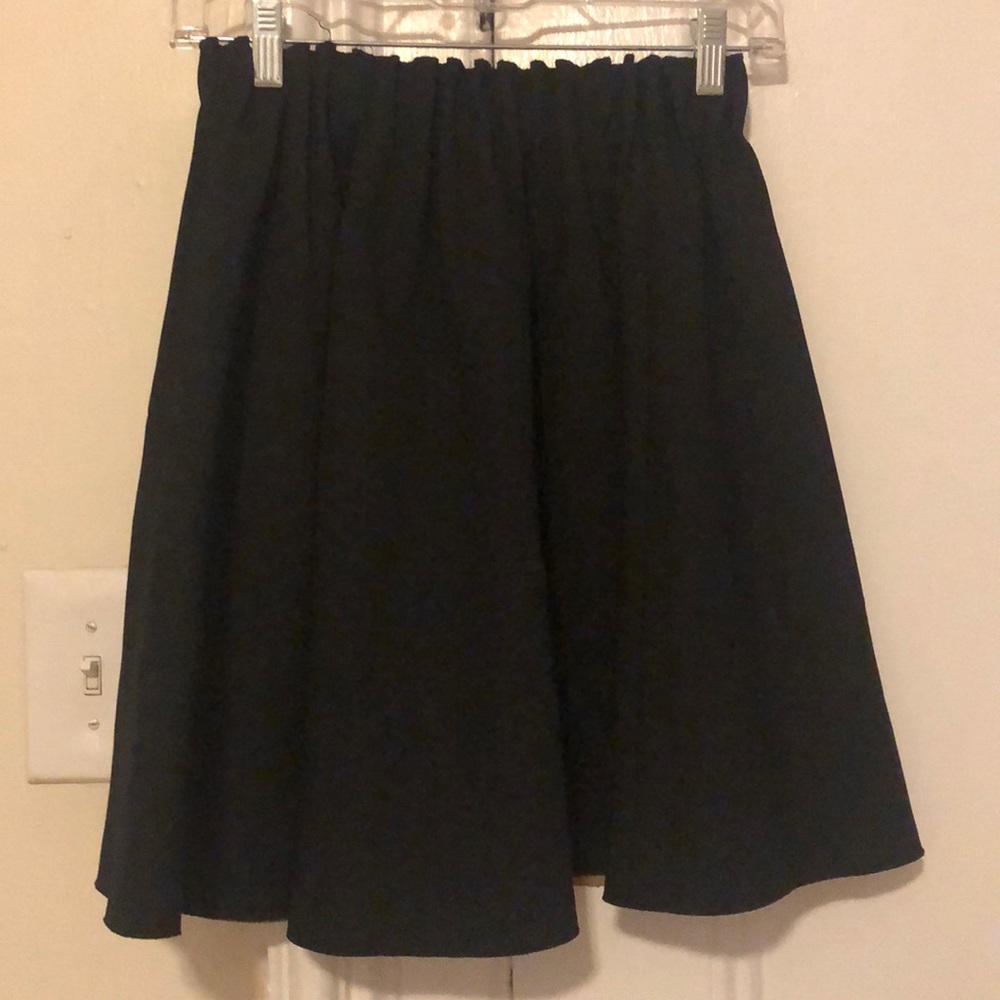 Black Mini Circle Skirt with Nude Lining